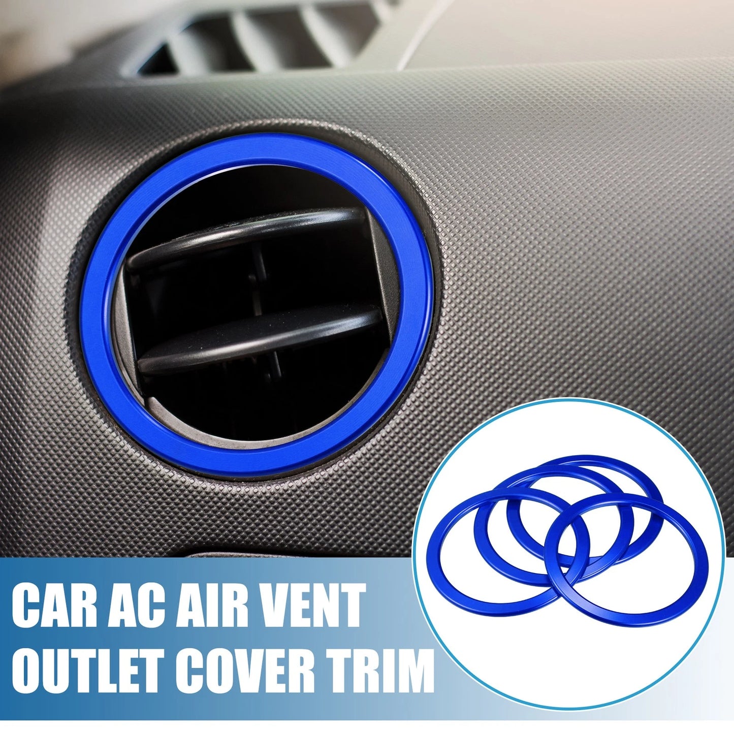 AC Air Vent Outlet Cover Ring Trim / 4 x Blue / for Toyota Tundra (2014–2021)