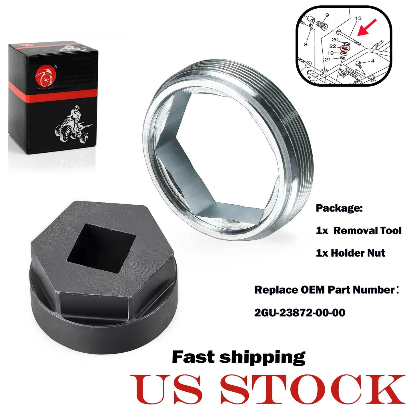 Steering Stem Bearing Holder Nut Kit for YAMAHA Banshee/Warrior/Raptor/Bruin 350
