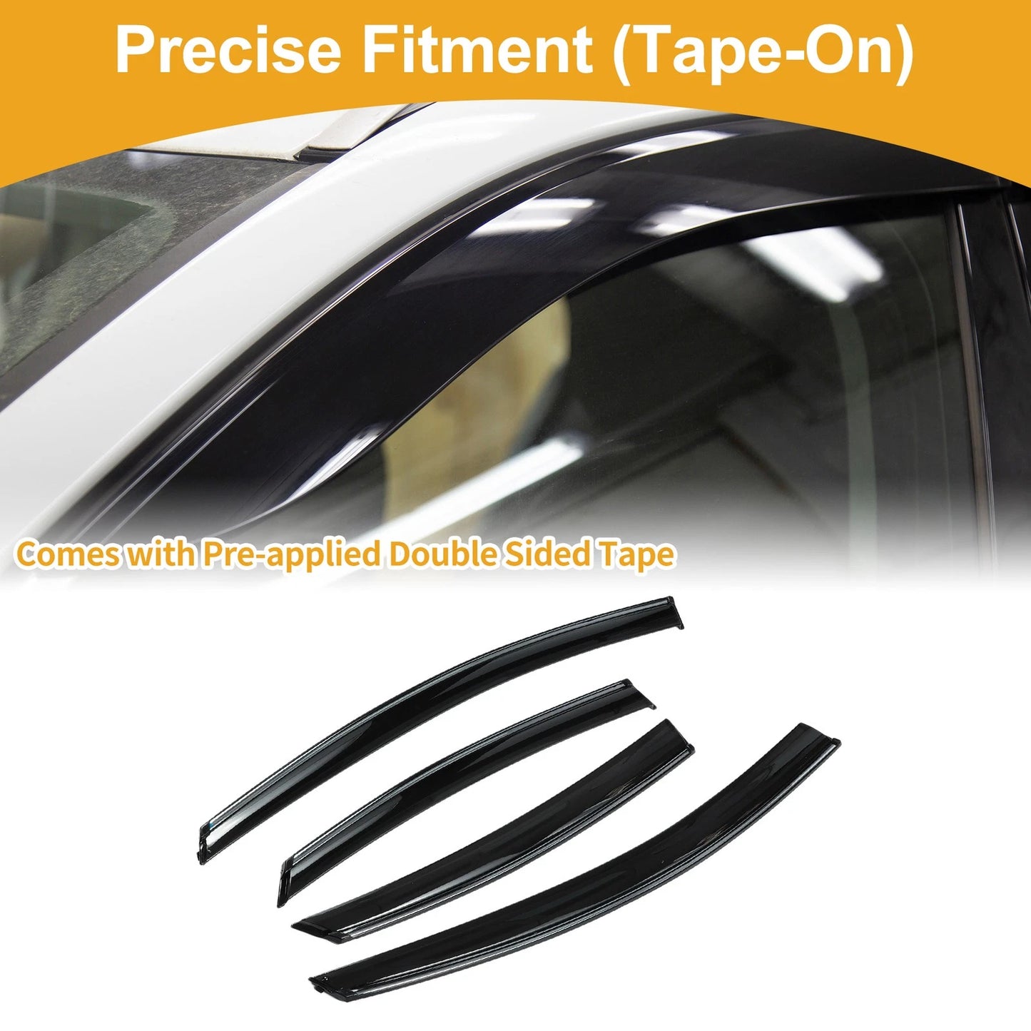 Window Deflectors 1 Set for Ford Fusion (2006-2012) Side Vent Visors Black