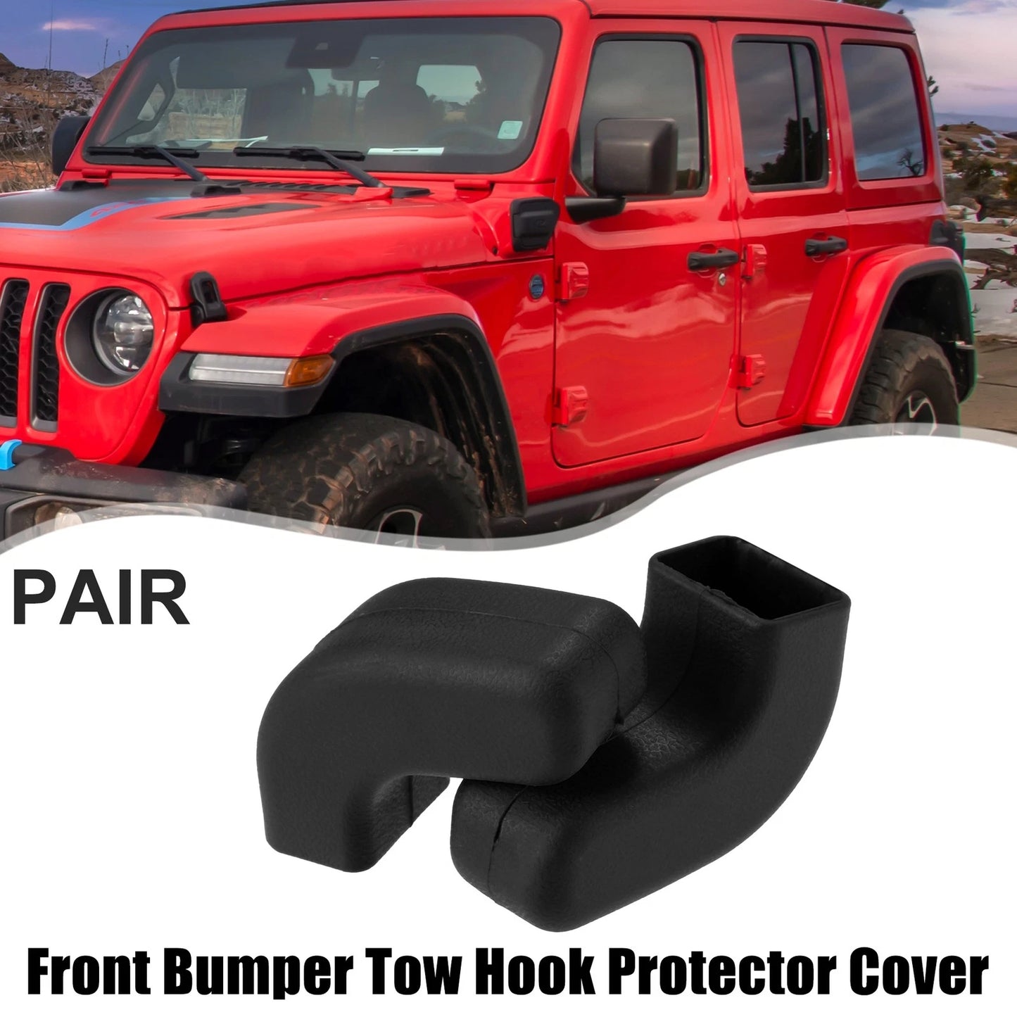 Front Bumper Tow Hook Protective Cover for Jeep Wrangler JK JL (2018-2023)