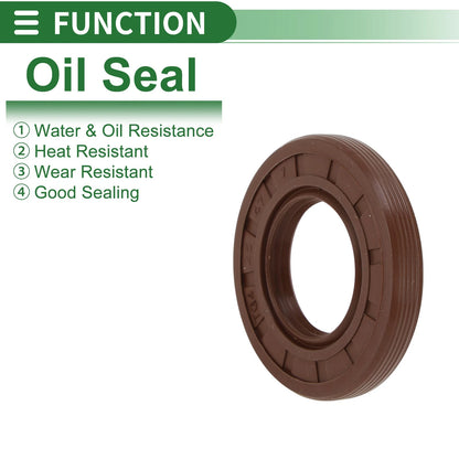 Oil Seal 25x47x7mm FKM Rubber Brown 5 Pcs