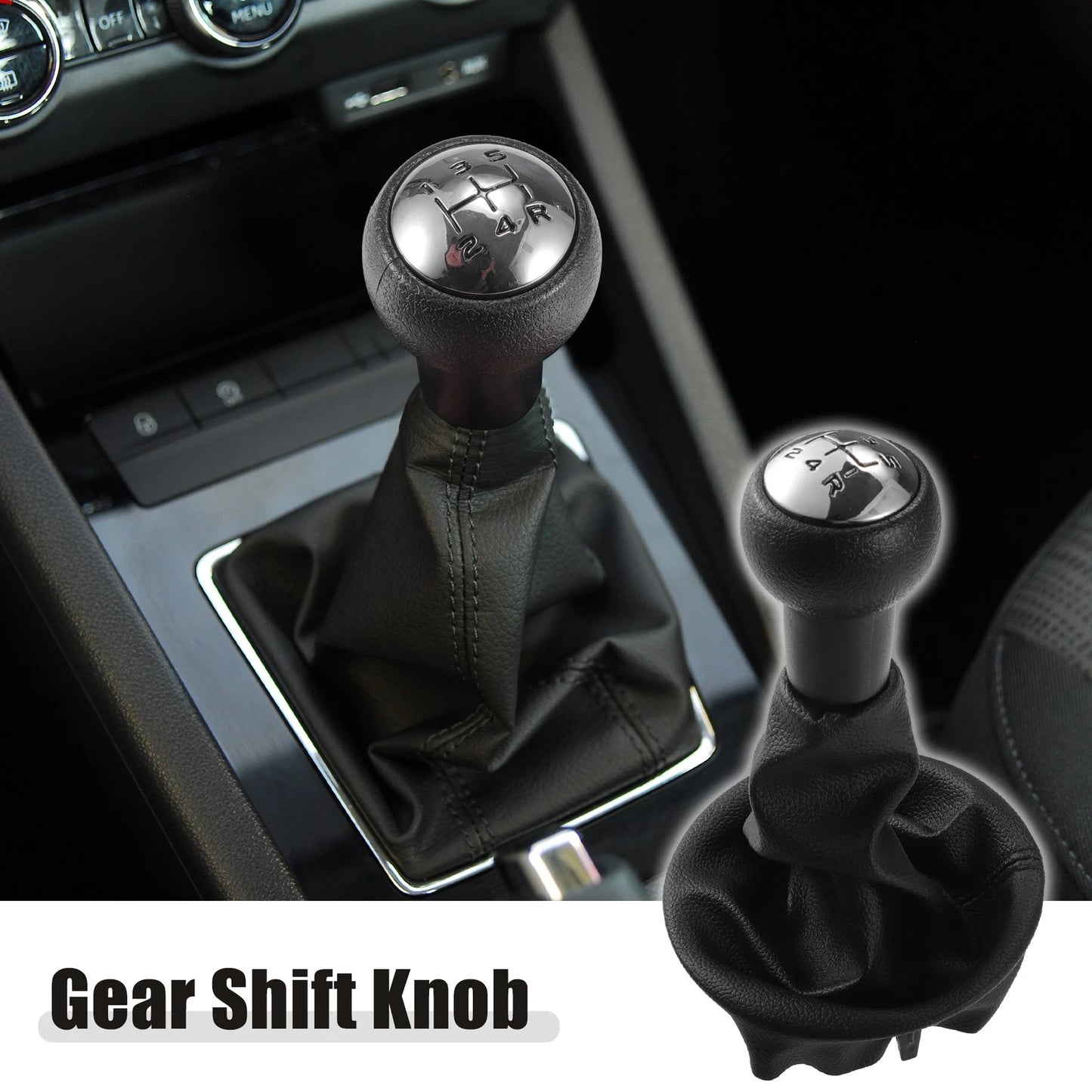 5 Speed Manual Gear Shift Knob & Boot Cover for Peugeot Partner (2008)
