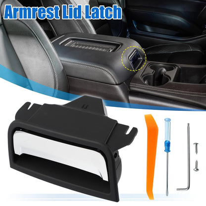 1 Set Center Console Cover Lock Armrest Lid Catch Plastic for GMC Silver Tone