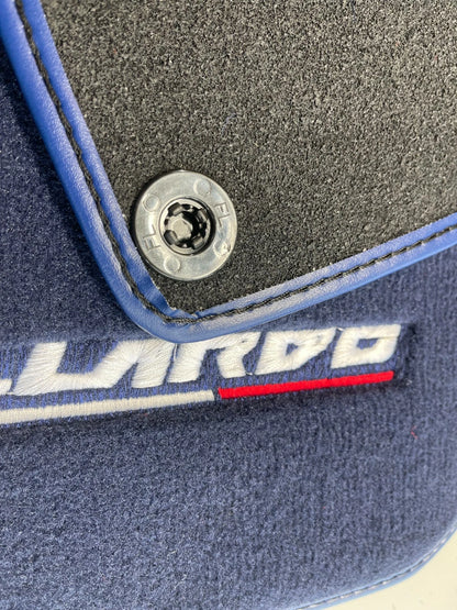 Floor Mats for Lamborghini Gallardo Dark Blue Tailored Carpets with Logo