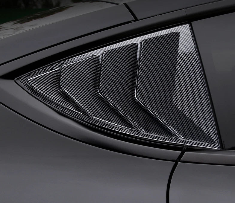 Side Window Louver Shutter Cover Trim for Tesla Model Y (2020-2023) Carbon Fiber