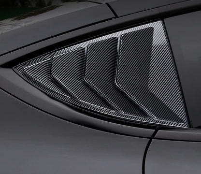 Side Window Louver Shutter Cover Trim for Tesla Model Y (2020-2023) Carbon Fiber