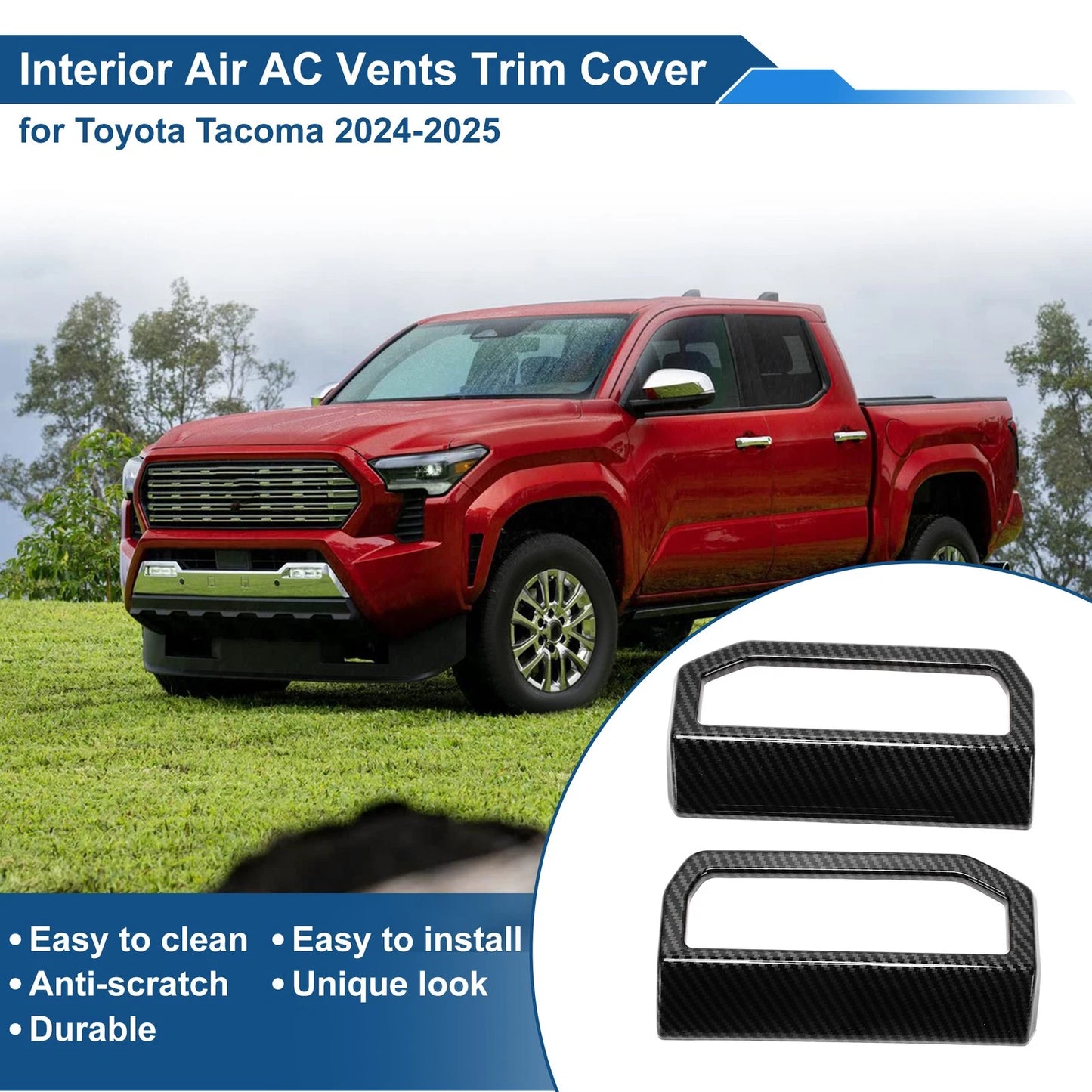 Air Condition Outlet Vent Trim Cover Frame 1 Pair for Toyota Tacoma