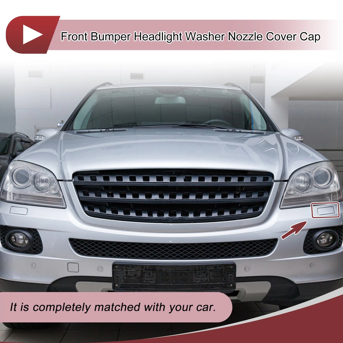 Front Left Washer Nozzle Cover for Mercedes-Benz ML350 (2003-2011) Black