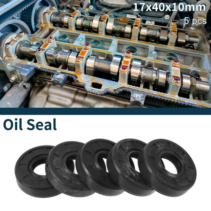 Oil Seal / 17x40x10mm / Rotary Shaft Seal NBR Rubber 5 Pcs for Make Model
