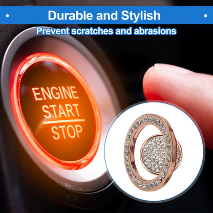 Push Start Button Cover 4cm for Land Rover Rose Gold Tone