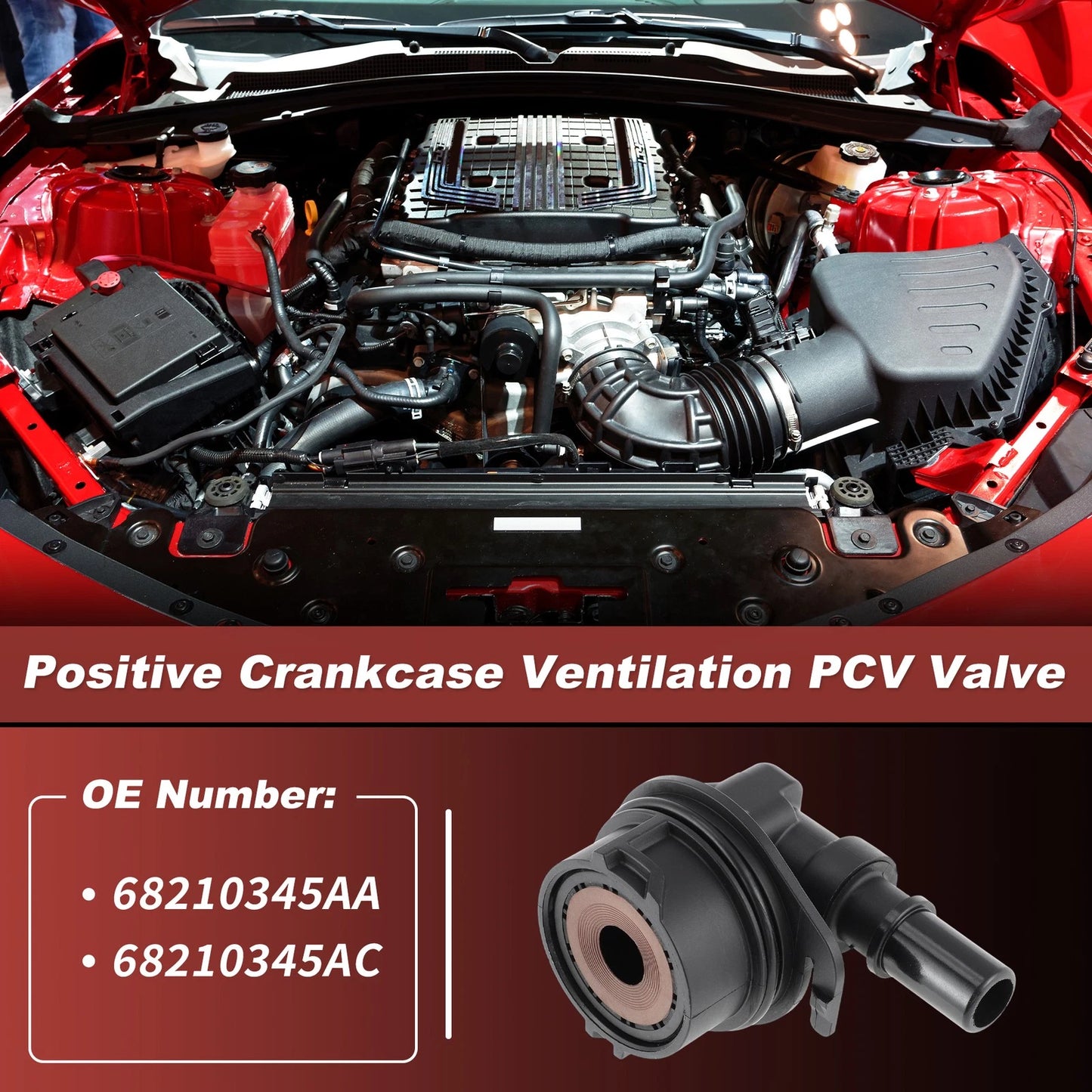 PCV Valve for Ram 1500 3.6L, Jeep Wrangler 3.6L Hybrid (2019-2022)