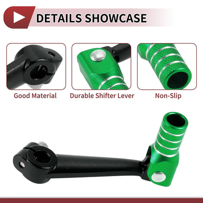 Folding Motorcycle Gear Shifter Lever Black Green Head for Bosuer M5