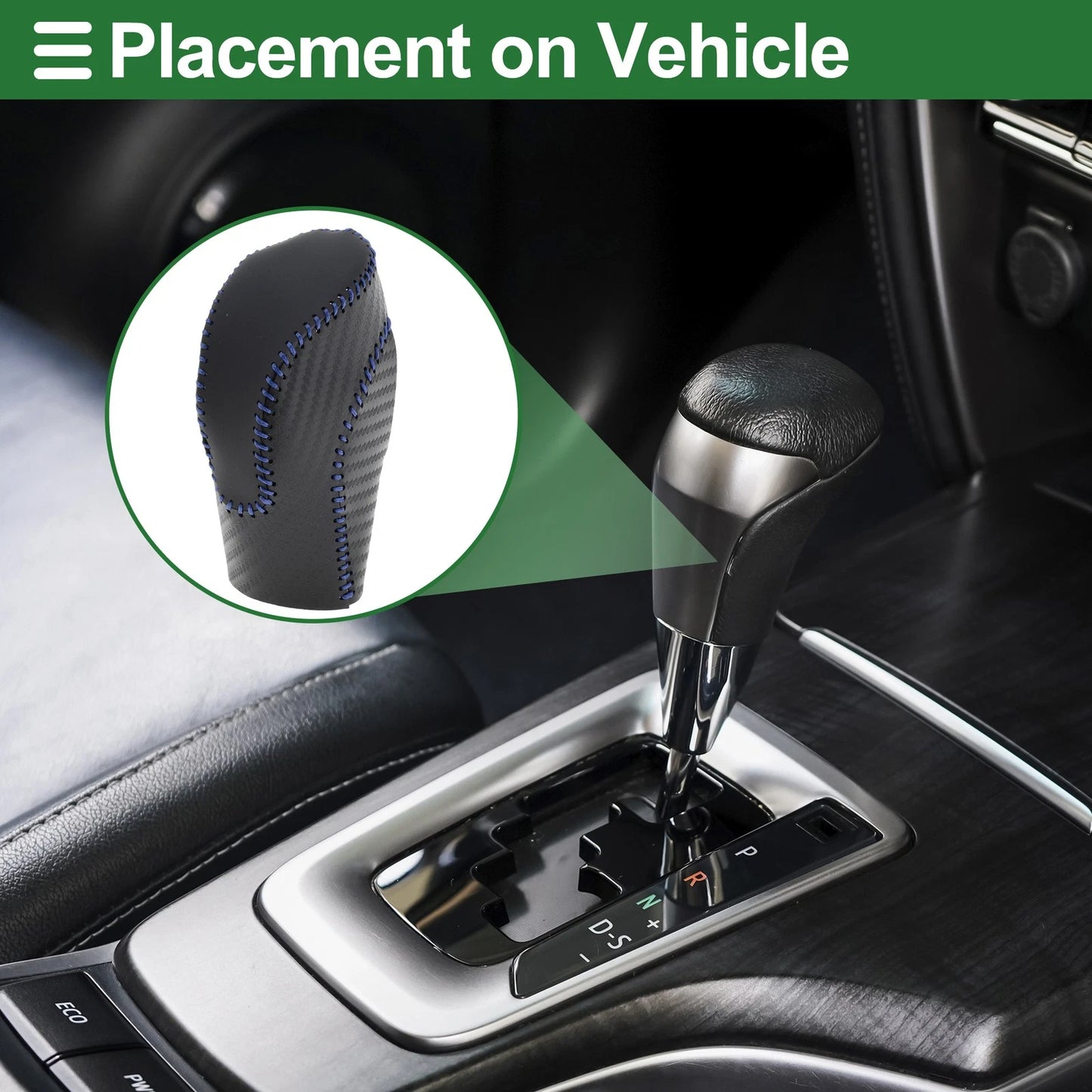 Black Carbon Fiber Gear Shift Knob Cover for Subaru Forester (2018-2023)