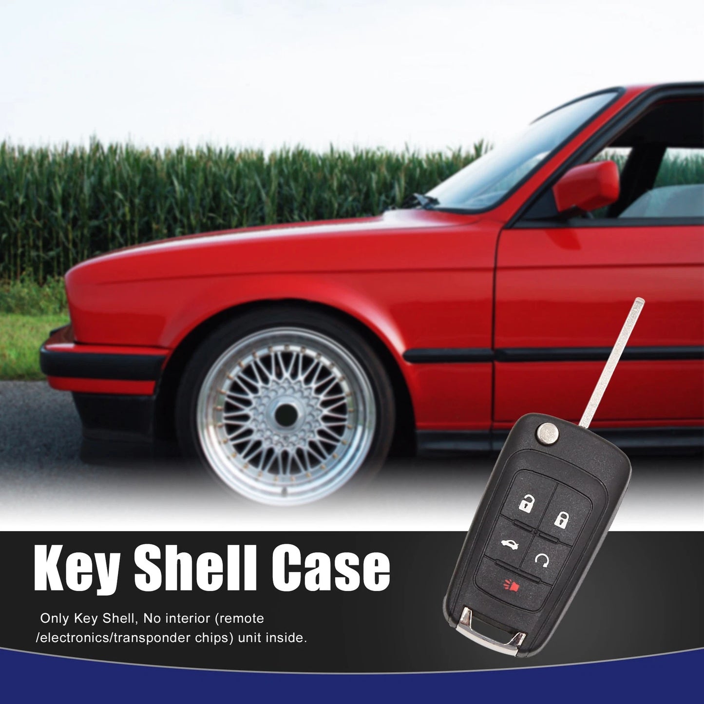 5 Button Uncut Key Fob Remote Shell for Chevy Camaro (2010 - 2013)