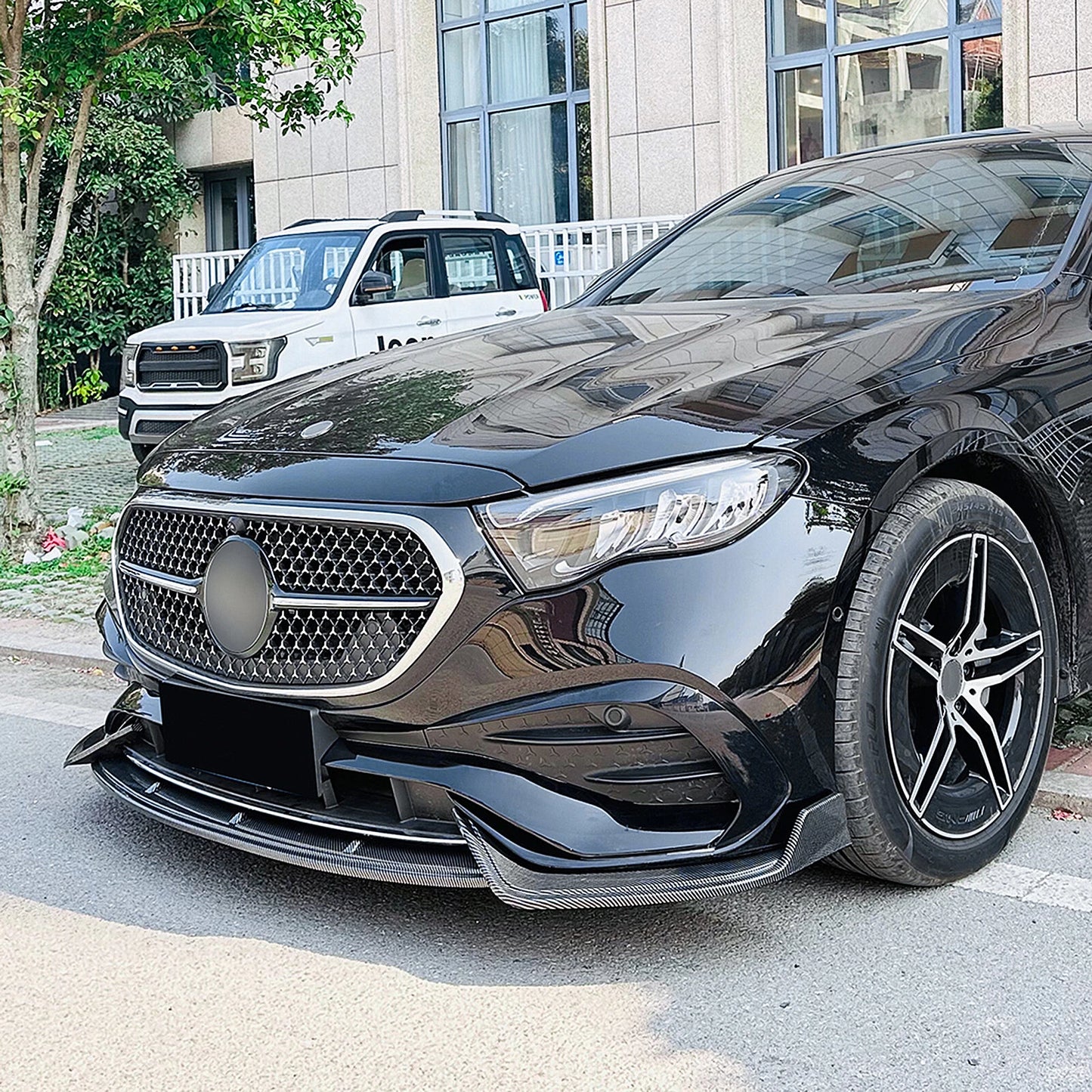 3 x Front Spoiler Lip Splitter Kit for Benz W214 E260 E300 AMG (2024) Carbon