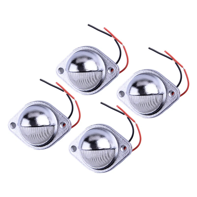 4Pc LED Deck Courtesy Lights for Marine Boat RV Waterproof White Stern Lamp