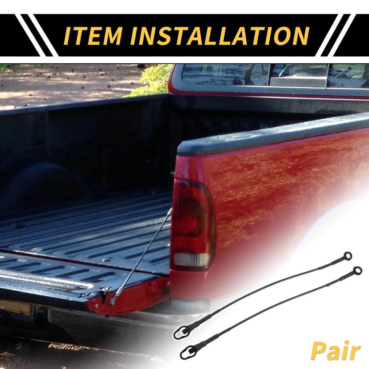 Tailgate Cables 2 x Support Cables for Ford F-150 F-250 F-350