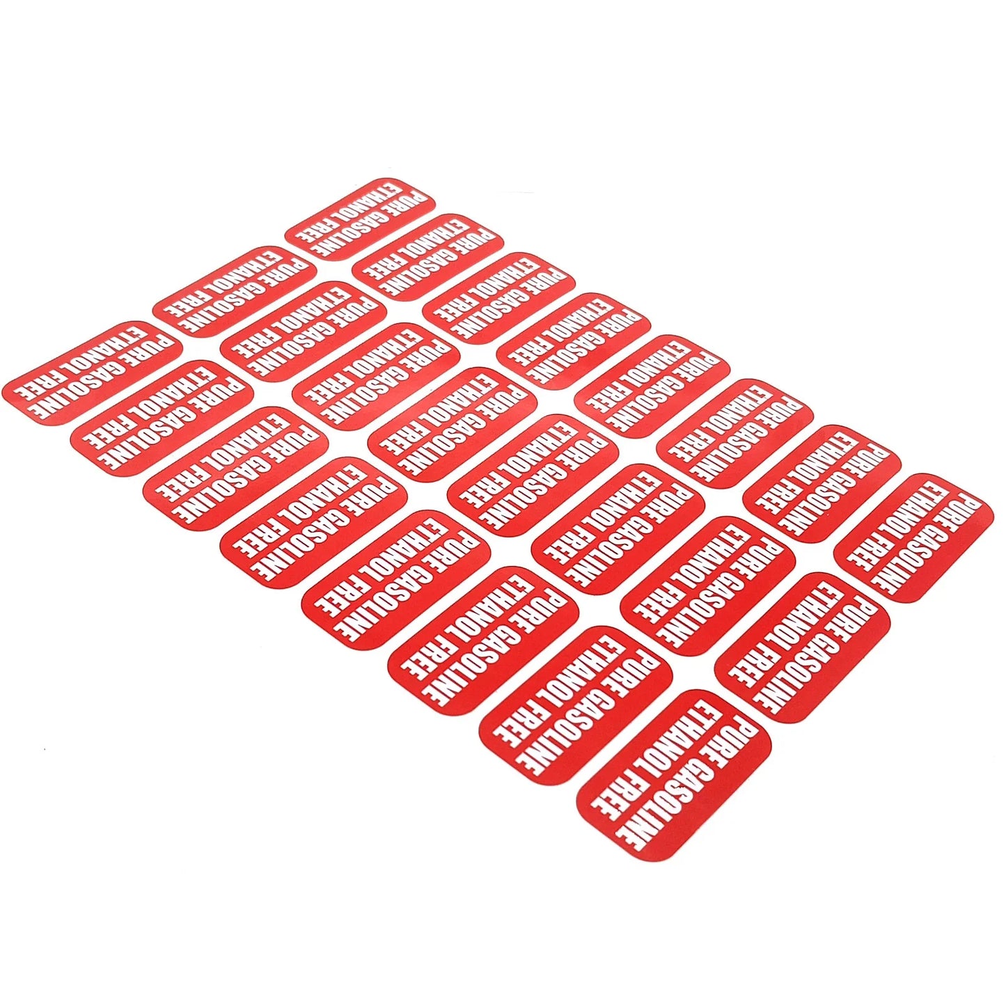 24x Pure Gasoline Ethanol Free Stickers for Vehicle, Vinyl Decal/Label