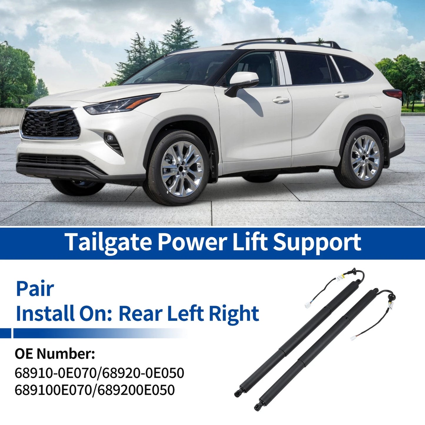 2 x LH RH Tailgate Power Lift Support for Toyota Highlander (2021–2023)