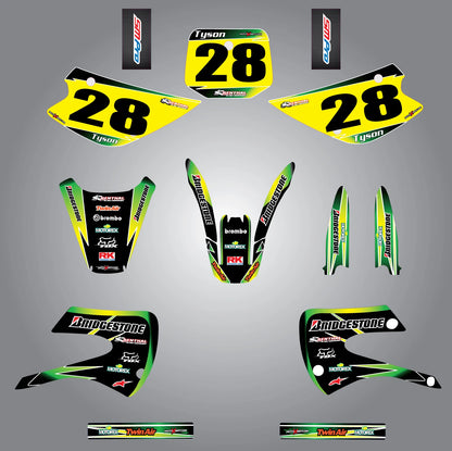 Full Custom Graphics Kit for Kawasaki KX 85 (1998-2013) - SUNRISE Style