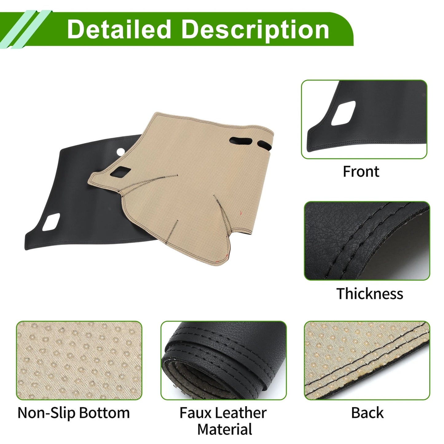Dashboard Cover Mat for Nissan Tiida (2011-2017) Black