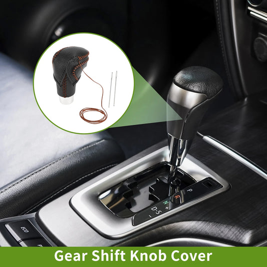 1 Pc Car Gear Shift Knob Cover Pebbled Black Brown for Toyota CH-R (2018–2022)