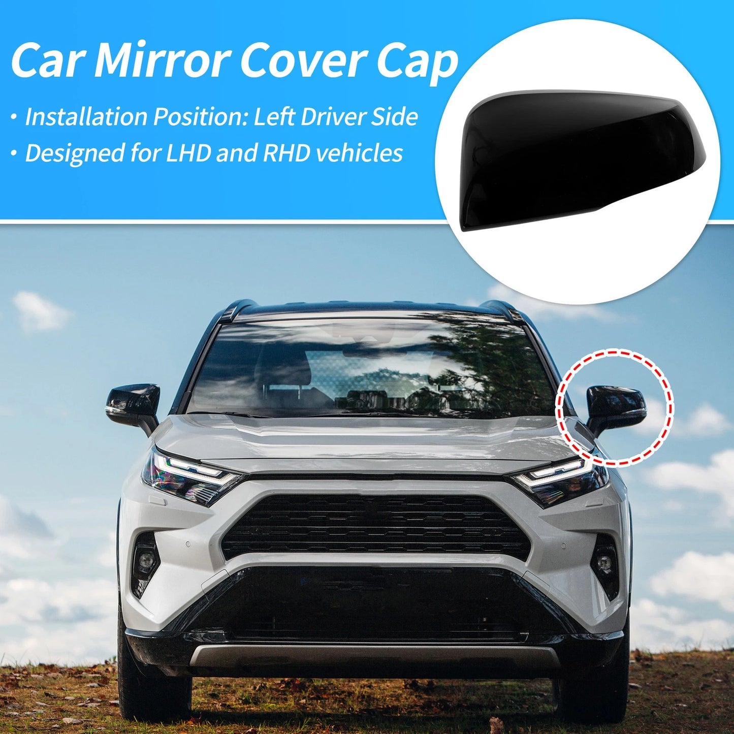 Left Mirror Cover for Toyota RAV4 (2019-2025)