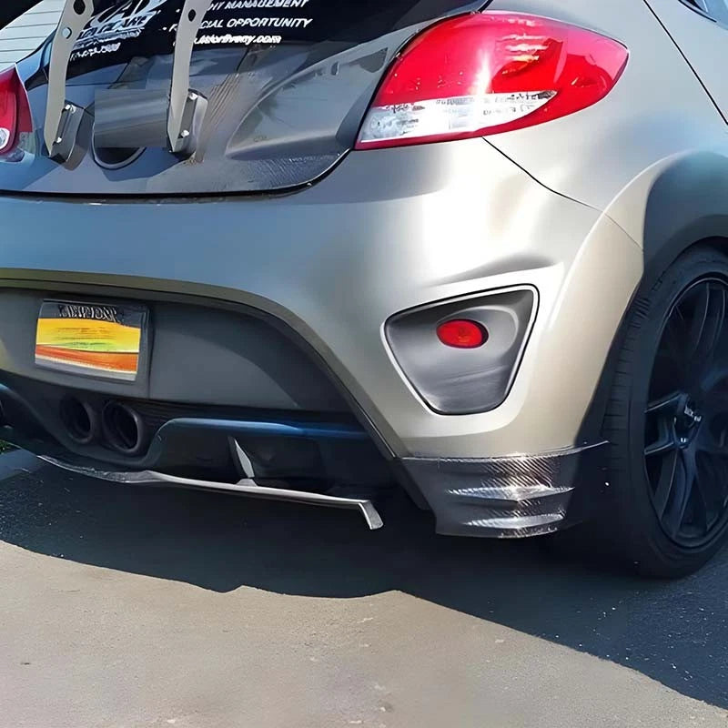 Carbon Fiber Rear Bumper Side Lip Splitter Trim fit Hyundai Veloster Turbo 11-17