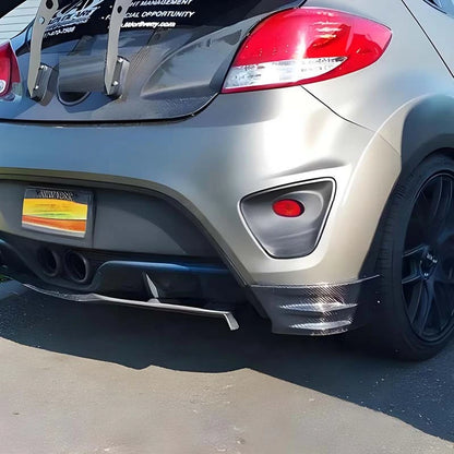 Carbon Fiber Rear Bumper Side Lip Splitter Trim fit Hyundai Veloster Turbo 11-17