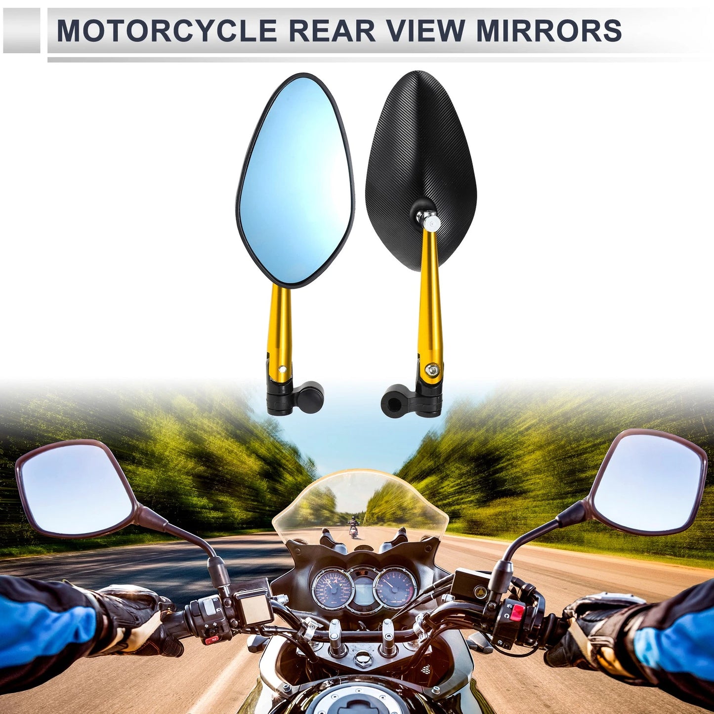 M8/M10 Rear View Mirror Handlebar Mirror for Motorcycle