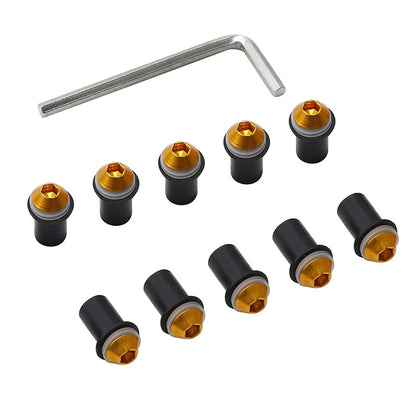 10pcs Windscreen Windshield Bolts Nuts Screws for Honda Suzuki Kawasaki Yamaha