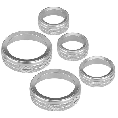 5 x Silver Air Condition Audio Switch Knob Trim Rings for Ford Maverick