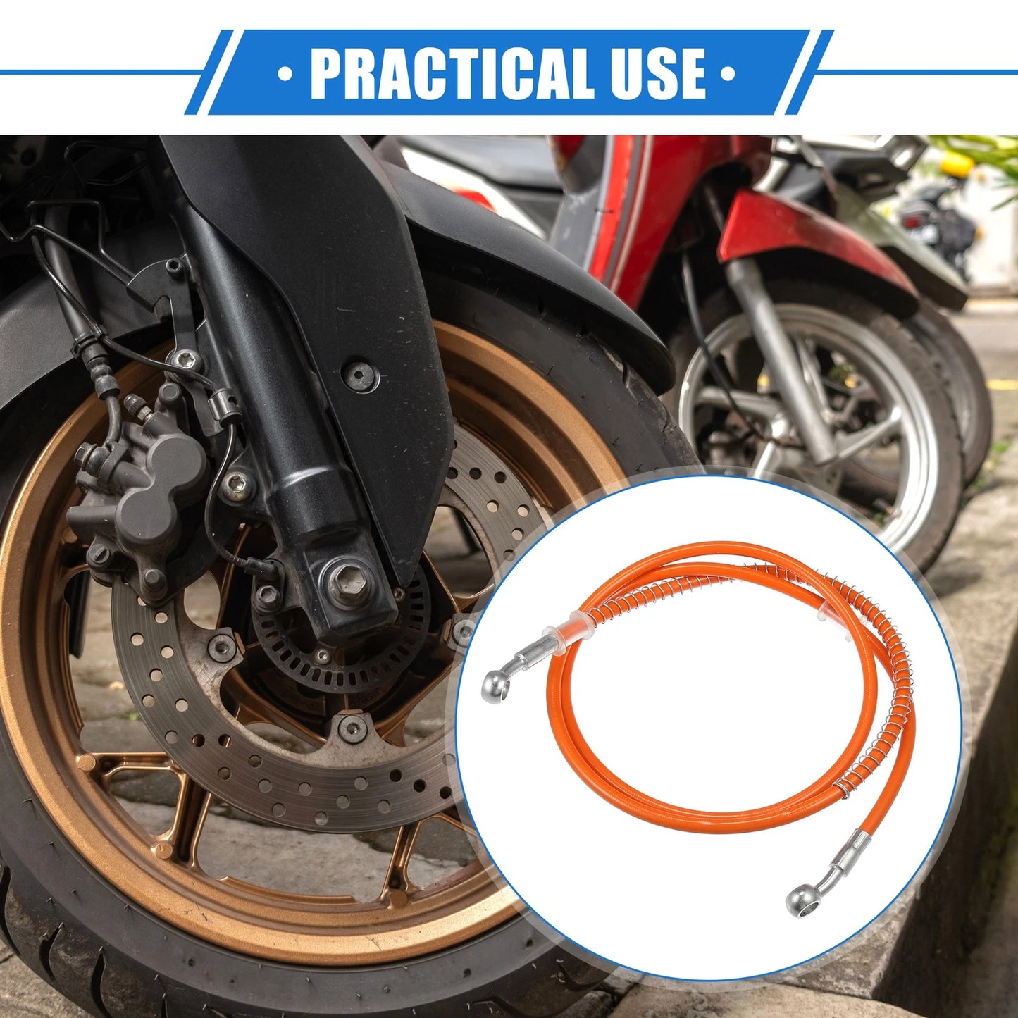 Hydraulic Brake Hose Line Pipeline 140cm 55.12" 10mm 0.39" for Motorcycle