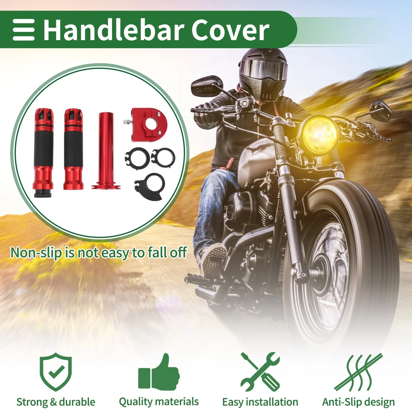 Grips Covers for Motorcycle Hand Grips End Polka Dot Rubber Pattern