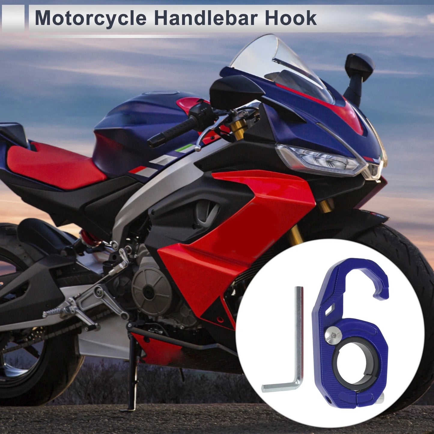 Motorcycle Hanging Hook / 1 Set / Hexagonal Aluminum Alloy Blue for Scooters