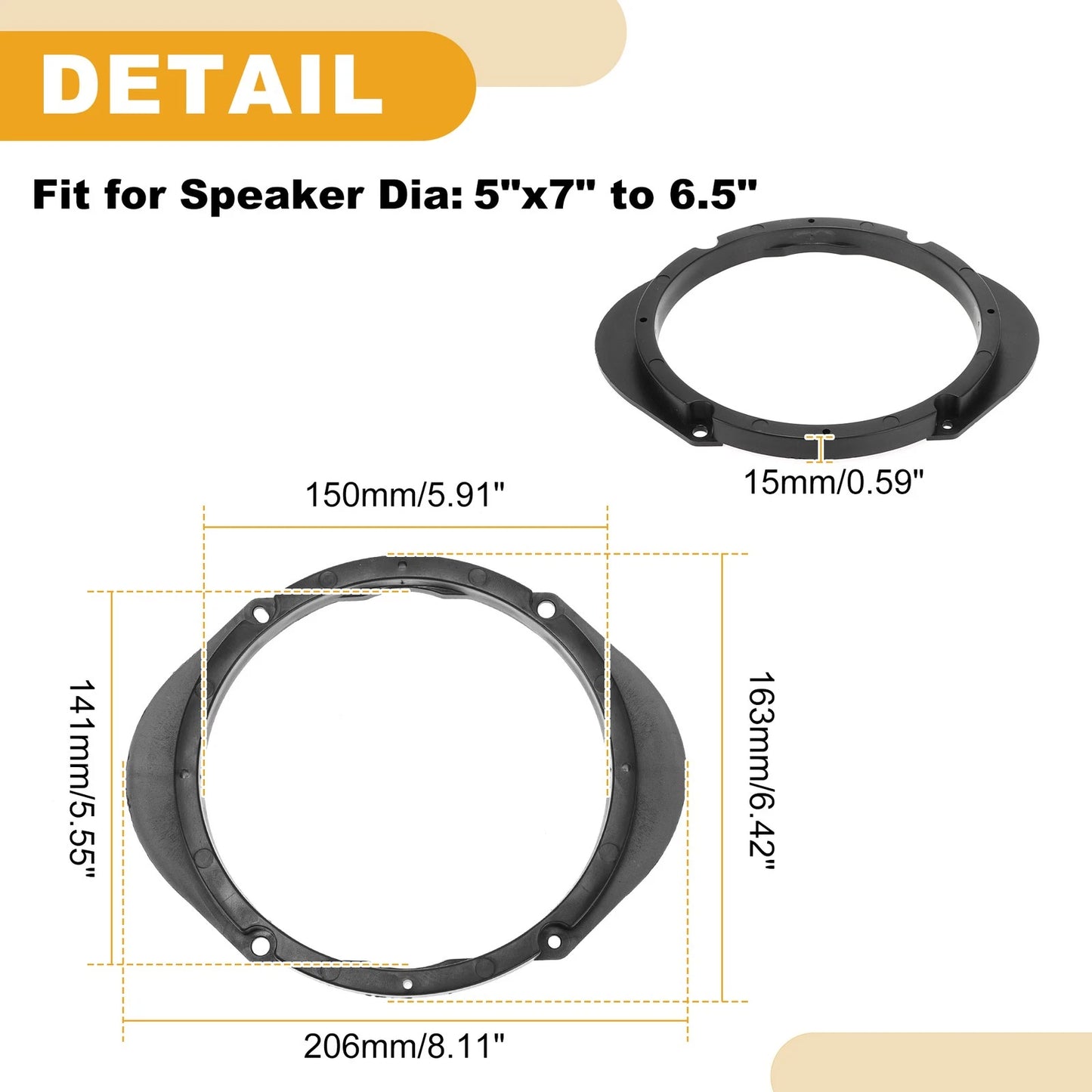 Tweeter Speaker Spacer Rings for Mazda 8 (2011-2015)