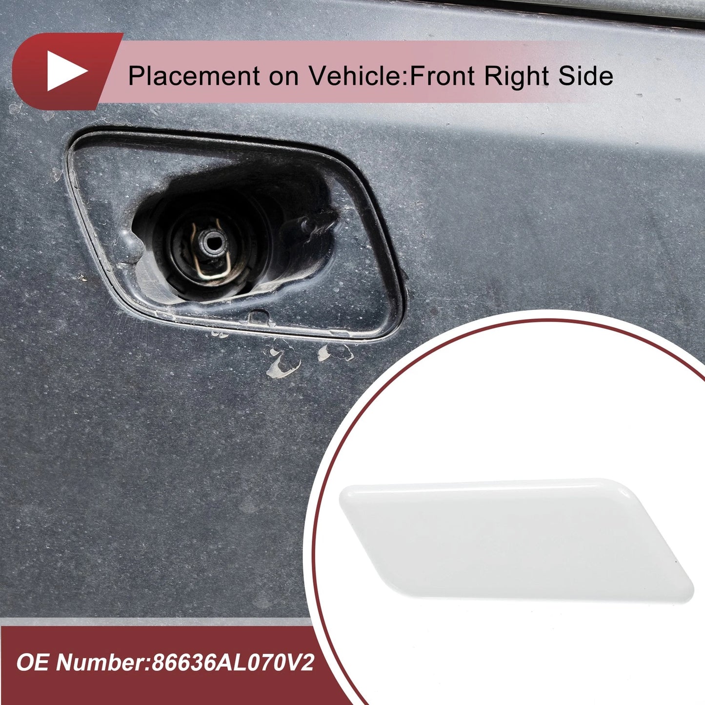 Washer Nozzle Cover Cap for Subaru Outback (2015-2017) - White