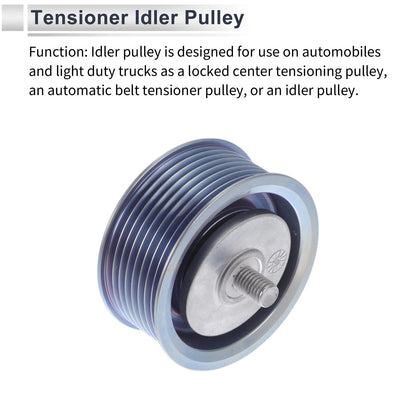 Drive Belt Idler Pulley for BMW X6 (2008-2011) - Silver Tone 1 Pcs