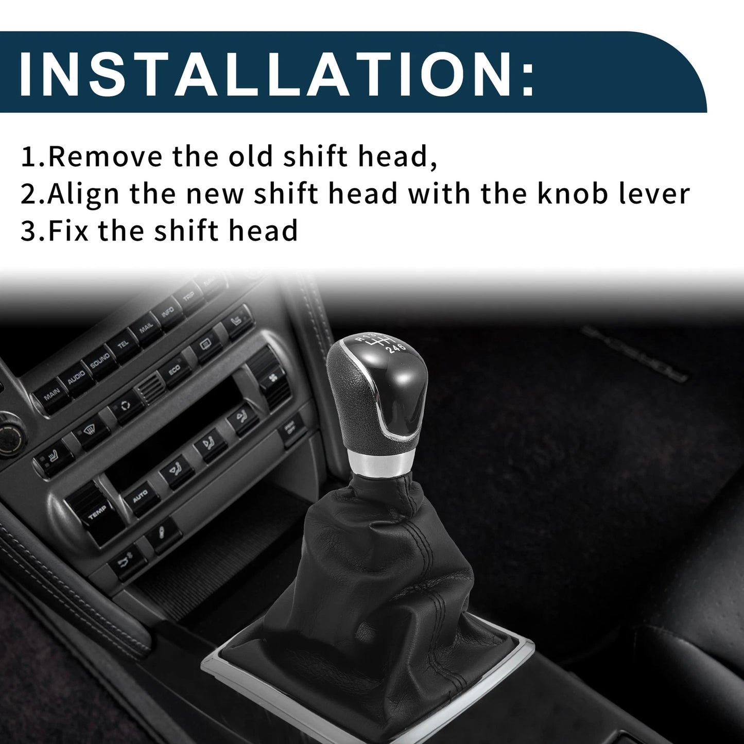 6 Speed Manual Gear Shift Knob & Cover for Ford Focus MK2 (2005-2012)