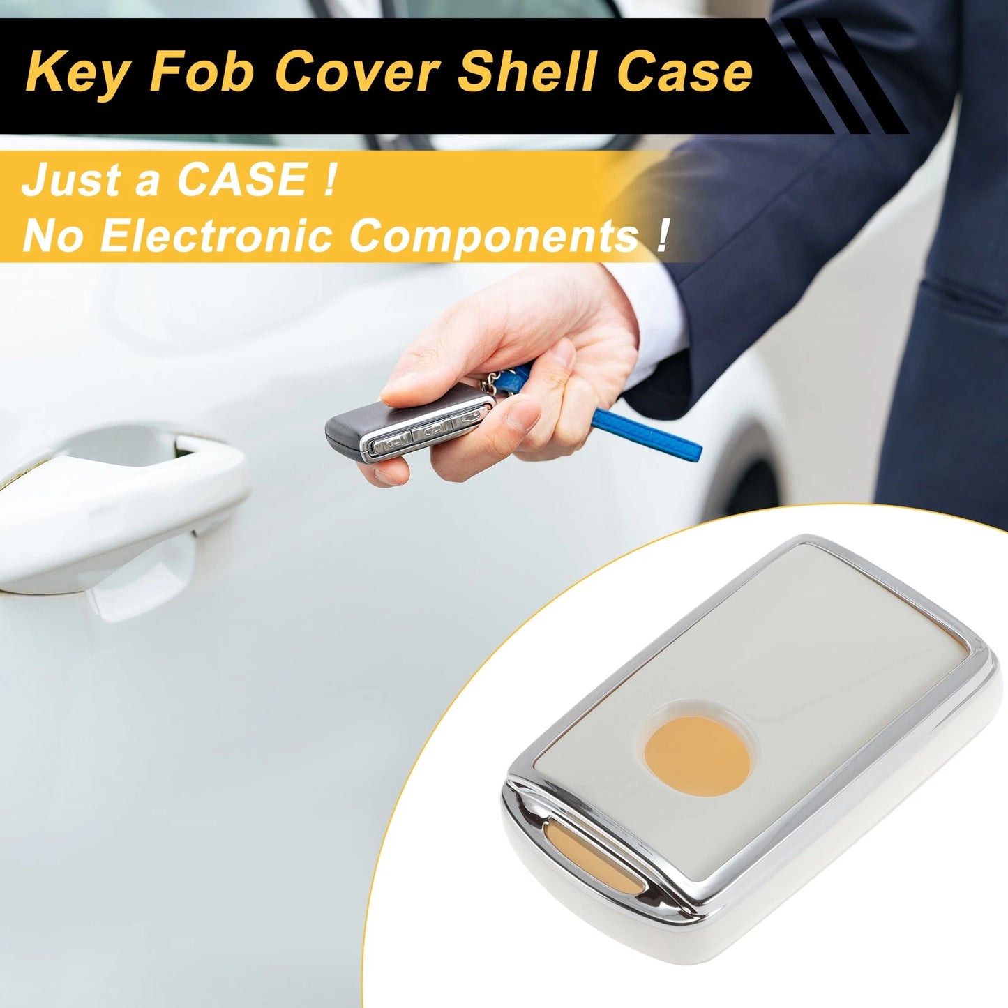 White & Silver TPU Silicone Car Key Case for Mazda 2/3/5/6