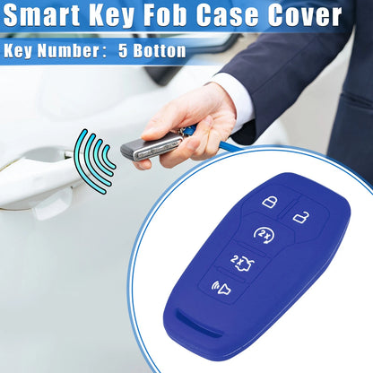 TPU Dark Blue Remote Keyless Smart Key Fob Cover for Ford Explorer (2011-2023)
