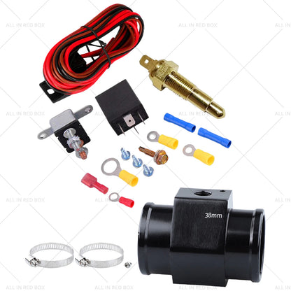 Electric Fan Thermostat Kit & 38mm Radiator Sensor Adapter for Car