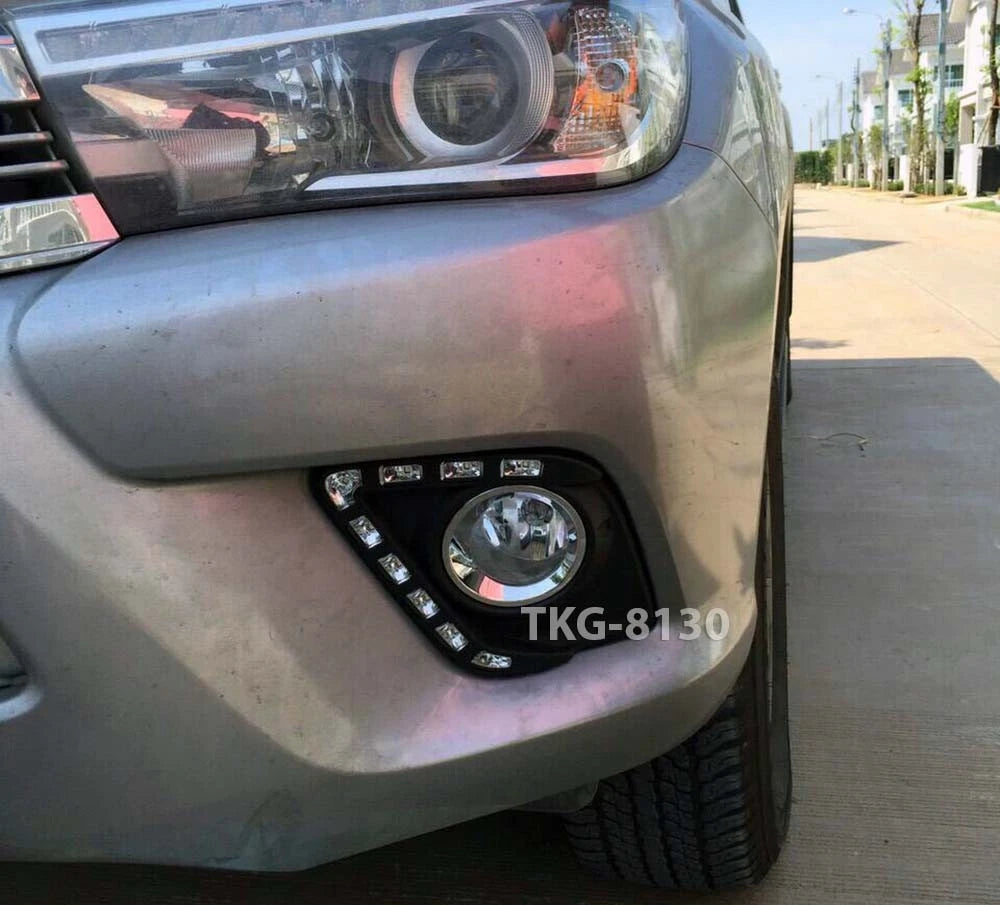 Fog Lights Covers L.E.D for Toyota Hilux 1kd2WD (2015-2017)