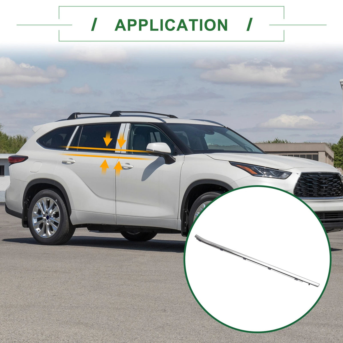 4pcs Weatherstrip Window Seal for Toyota Highlander (2015–2020)