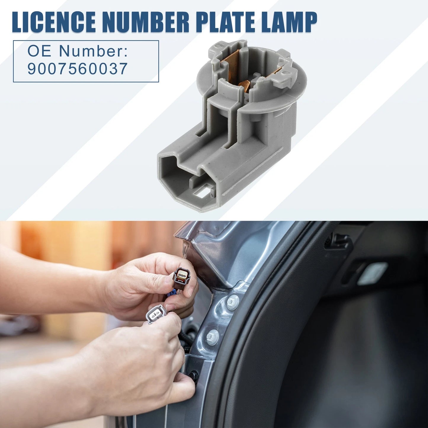 License Plate Lamp Socket for Lexus RX350 2004-2010 (2 x Lights) Gray