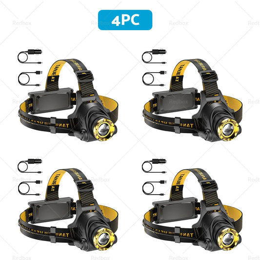 12000000lm LED Headlamp USB Rechargeable Headlight for Car