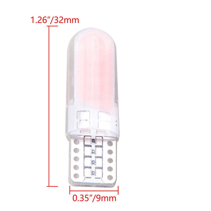 50 x T10 COB Pink LED License Plate Lights for Car 12V Bulbs (194, 168, W5W)