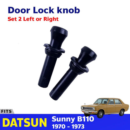 Door Lock Knob Black Pair Fits Datsun 1200 Sunny B110 2D 4D Sedan 1970-73 D03