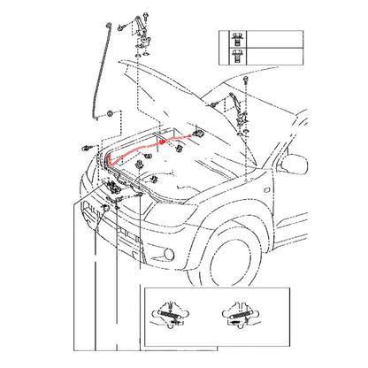 Bonnet Release Cable for Toyota 2005-2015