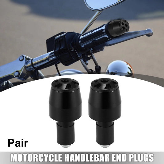 1 Pair / 7/8in 22mm / Handlebar End Plugs Aluminum Black for Motorcycle